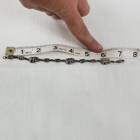 Adorable Silver 925 Elephant Puffy Charm Bracelet - Picture 9 of 10